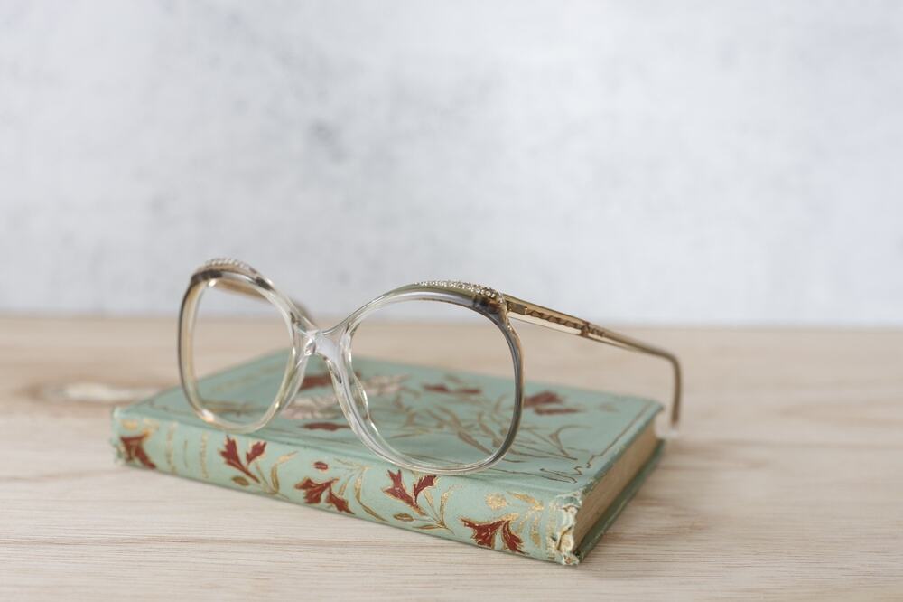 Vintage 1970s Pathway Optical Rhinestone Eyeglasses NOS Grandma Retro